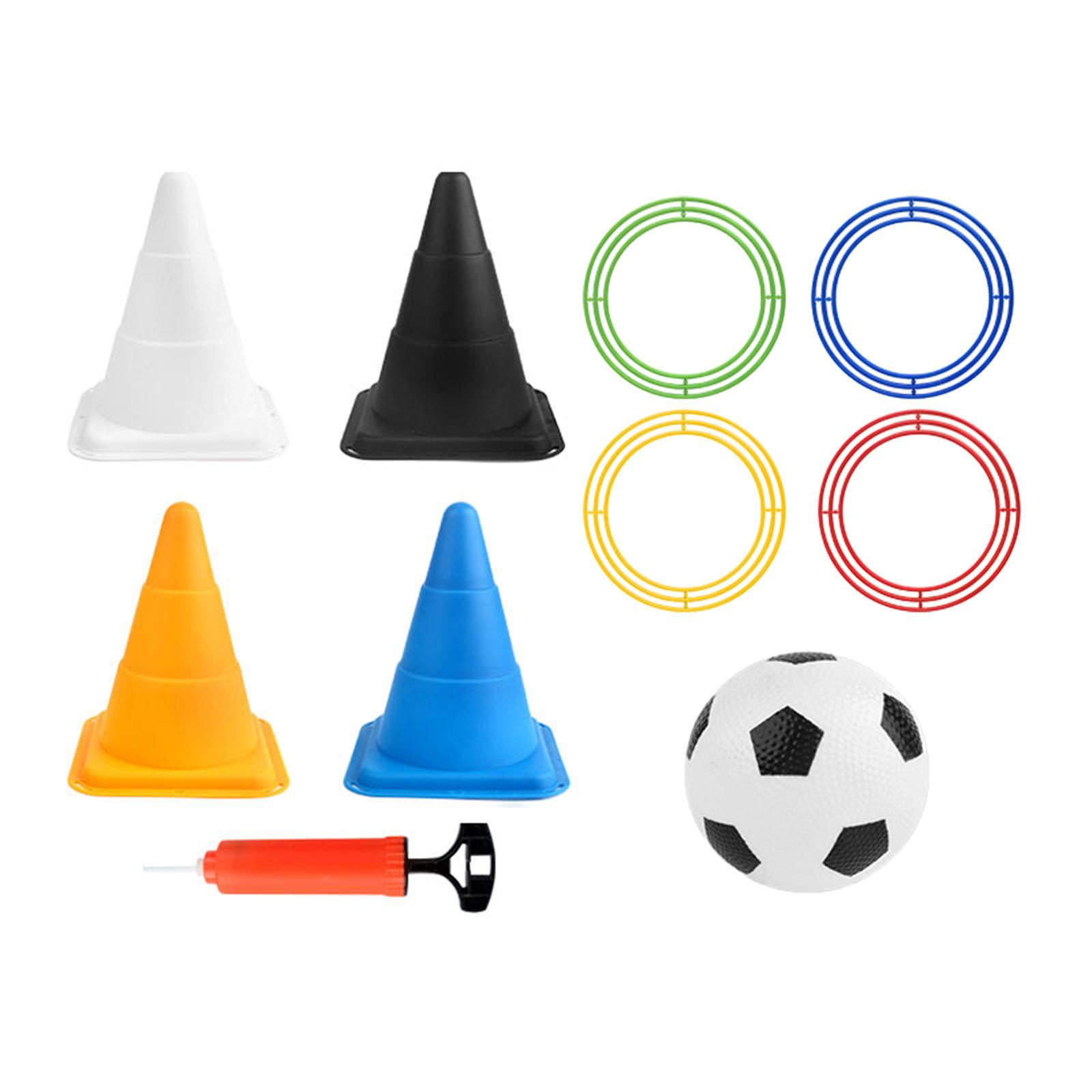 Uxcell 7"x9" Cones Marker Agility Training Obstacle Ball Sports Equipment Red Blue 4 Pack