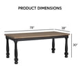 thumbnail image 3 of Furniture of America Millers 78" Solid Wood Rectangle Indoor Dining Table, Black, 3 of 10