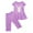 Purple, variant on Uxgjfwu Girls Outfits Summer 2PC Clothing Set Printed Outfits Casual Short Sleeve Shirt Pants Sets Toddler Outfits