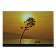 thumbnail image 2 of Tree Cutting Board, Lonely Sunset Tree by the Sea Sun Disappears and Day Fades down Twilight Concept Print, Decorative Tempered Glass Cutting and Serving Board, Large Size, Orange, by Ambesonne, 2 of 5