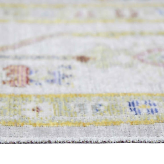 HomeRoots 2 x 3 ft. Oriental Power Loom Distressed Traditional Rectangle Area Rug, Blue & Ivory