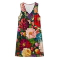 thumbnail image 5 of QUNYINEY Floral Womens Sundresses Casual Mini Sleeveless A Line Summer Tank Dress V Neck Beach Loose Fit with Pockets Dresses, 5 of 7