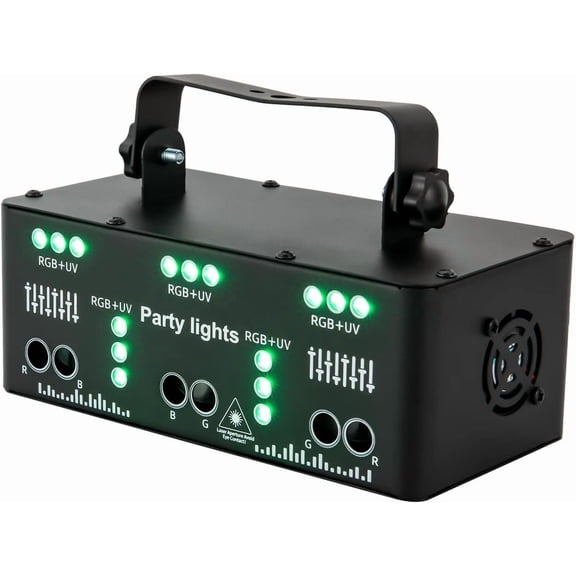 DJ Lights for Party, 21 Lens RGB Disco Strobe Stage Lighting Indoor Support DMX Sound Activated with Remote Control Club Light for Home Parties Birthday, Christmas (21 Lens DJ Lights)