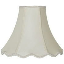 Imperial Shade Creme Small Scallop Bell Lamp Shade 5" Top x 12" Bottom x 10" Slant x 9.5 High (Spider) Replacement with Harp and Finial