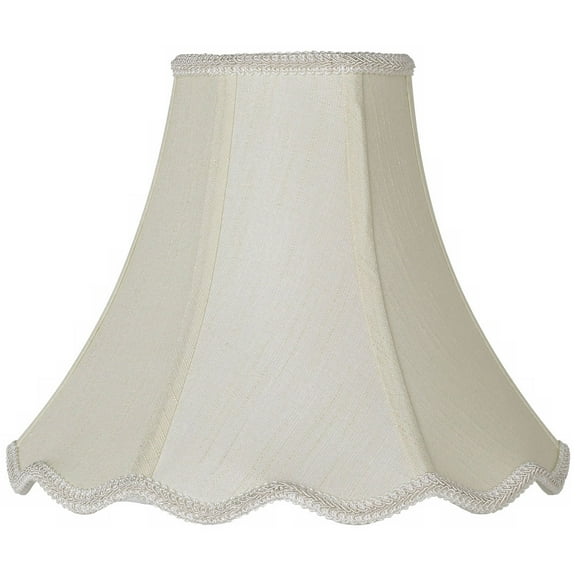Imperial Shade Creme Small Scallop Bell Lamp Shade 5" Top x 12" Bottom x 10" Slant x 9.5 High (Spider) Replacement with Harp and Finial