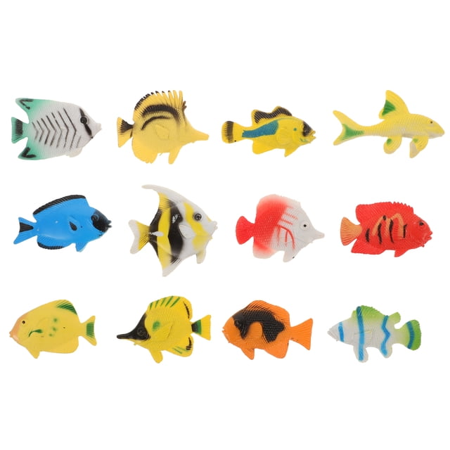 BRIGHTFUFU 12pcs mini océano animal tropical peces figura modelo preescolar niños juguetes educativos