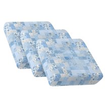 TSOVTHRID Blue Floral Patchwork Print Couch Cushion Cover for Dogs Sofa Cover with Elastic Straps Furniture Protector Couch Covers for 3 Cushion Couches, Machine Washable