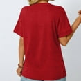 thumbnail image 4 of Women's Short Sleeve T-shirt Women'S Fashionable And Casual Solid Color V Neck Short Sleeved T Shirt,Red Women's Short sleeve T-shirt S, 4 of 6