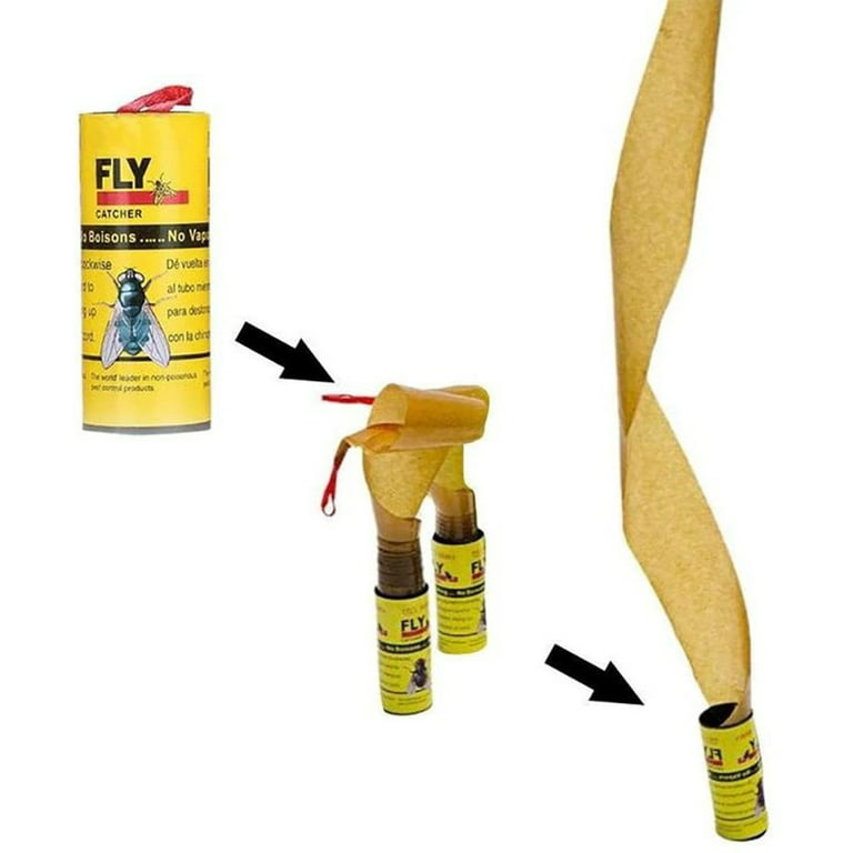 Artrylin 32rolls Sticky Fly Paper Strips Fly Paper Catcher Fruit Fly Trap  for House Indoor Outdoor Use