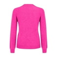 thumbnail image 4 of Knit Sweaters for Women Crewneck Loose Long Sleeve Winter Warm Wool Knit Pullover Tops Cozy Tunic Sweater Hot Pink XL, 4 of 7