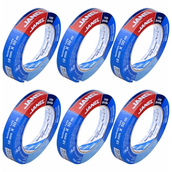 Masking Tape Azul 230 Janel 18 Mmx 50m 6 Pzas