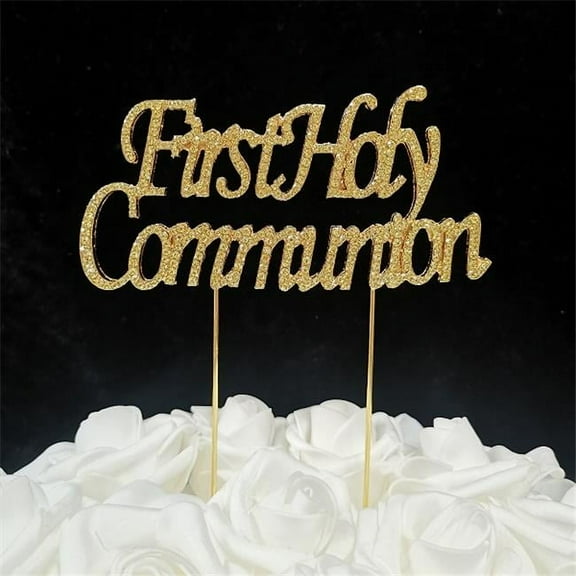 Tian Sweet 33014-FCg 2.2 oz First Holy Communion Cake Topper - Gold