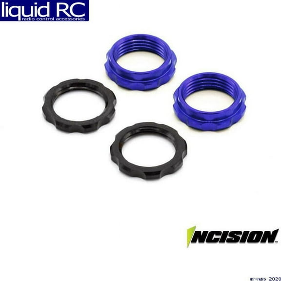 Vanquish Products S8E Machined Spring Collars - Blue VPSIRC00519 Electric Car/Truck Option Parts