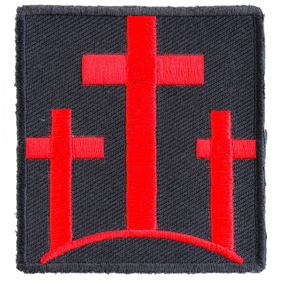 Three Crosses In Red Christian Patch