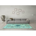 thumbnail image 3 of Ahgly Company Indoor Rectangle Geometric Light Blue Traditional Area Rugs, 8' x 12', 3 of 4