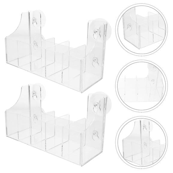 OULII  Transparent Fridge Door Suction Cup Shelf for Beverage Storage 2Pcs