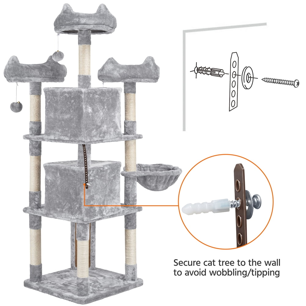 Renwick 69" Multilevel Cat Tree Tower, Light Gray