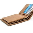 thumbnail image 5 of Tan RFID Blocking Premium Leather Bifold Wallet Center Flap Credit Card Business Card ID Holder, 5 of 10