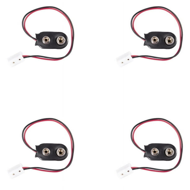 4X Casa de Munecas Miniatura Conector de Bateria de 9V con Alambre Y Receptaculo LA005