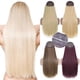 thumbnail image 2 of Extensiones de cabello sintético sin clip AZQUEEN, negro, rubio, largo, liso, con alambre de pescado secreto, postizo resistente al calor para mujer, 2 of 5