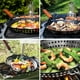 thumbnail image 2 of Irfora Sartén para asar de metal antiadherente con mango de madera plegable Sartén para sartén con agujeros Mango extraíble para parrilla exterior Bandeja de barbacoa para verduras Carne de mariscos Irfora Sartén para asar, 2 of 7