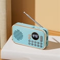 thumbnail image 2 of Portable Fm Radio Rechargeable Small Wireless Bluetooth Speaker Surround Stereo Sound Usb Vintage Radios Blue, 2 of 5