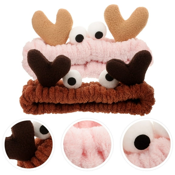 Raindrops Dark Brown Headbands for Bathroom and Skincare Routine, 2 Pieces Set for Women and Girls