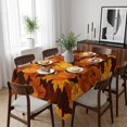 thumbnail image 6 of Orange Pumpkins Fall Table Cloth Waterproof Tablecloths, Maple Leaves Thanksgiving Botanical Tablecloth Dining Table Cover for Kitchen Party Tabletop Outdoor, Rectangle Tablecloth 60x84 Inch, 6 of 9