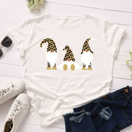 

Tangnade Valentines Clothing Three Dwarfs Valentines Day short-Sleeved Loose set Head Large Yards Round Neck