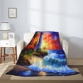 thumbnail image 4 of PHELIKA Lighthouse Beach Garden Summer 04 All Season Soft Throw Blanket Lightweight Flannel Fleece Blankets 50" x 60", 4 of 8