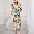 thumbnail image 5 of Disketp Pajamas Set Long Sleeve Sleepwear Womens Button Down Nightwear Pj Sets-Butterflies, 5 of 9