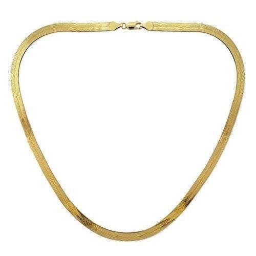 Herringbone Flat Necklace Chain 14k 