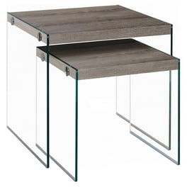 Table Gigogne Econoco Linea Small LNNTS2 - Métal Et Verre Bronze - NEUF