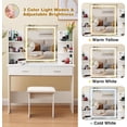 thumbnail image 3 of Lineslife White Vanity Table Set with Mirror and Lights, Makeup Vanity Desk Dressing Table with 2 Drawers, 6 Shelves & Cushioned Stool for Bedroom Bathroom, White, 3 of 11