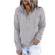 thumbnail image 2 of Pntutb Sudaderas con capucha casuales para mujer Otoño Sólido Sudadera de manga larga Botón abajo Cordón Jersey blusa superior con bolsillo Pntutb Pntutb-879, 2 of 8
