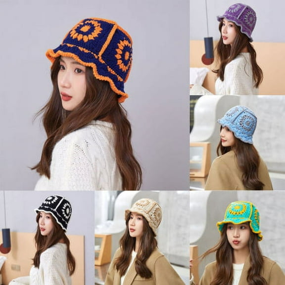 Cheers.US Women Hollow Out Beanie Handmade Crochet Knitting Flower Pattern Hat Turban Cap for Outdoor