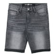 thumbnail image 5 of X RAY Men's Rolled Up Denim Shorts, Stretch Slim Skinny Fit, Distressed, Ripped, Bermuda Jeans Short, Grey - Heavy Stitch Details, Size 32, 5 of 6