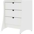 thumbnail image 3 of Coney 3 Drawer Dresser for Bedroom, Closet and Nursery Room, Spacious Clothes Storage with Mid Century Modern Design and Curved Silhouettes, Bureau, White, 3 of 5