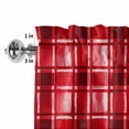 thumbnail image 4 of Red Plaid Rod Pocket Curtain Valance, Modern Art Checkered Farmhouse Farmhouse Window Valance for Living Room, Bedroom, Kitchen 42"W x 12"L, 4 of 9