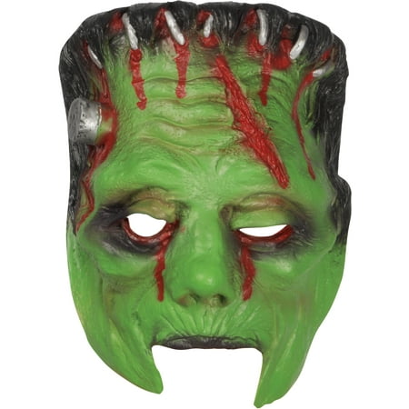 Halloween Horror Frankenstein Monster Face Mask, Green Black Red, One Size