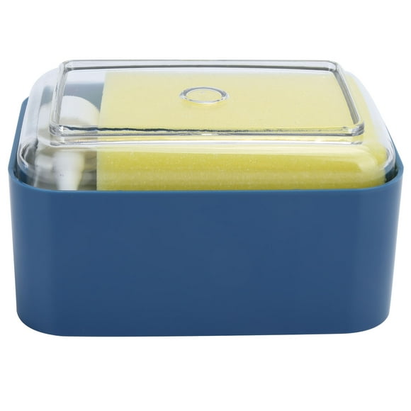 Soap Pump Dispenser And Sponge Holder, Harmless 2 In1 Dish Soap Dispenser, 250 ML Kitchen Bathroom For Countertop Sink Blue