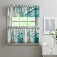 thumbnail image 2 of Blue-green Marble Pattern Kitchen Curtains and Valances Set-3 Piece Kitchen Curtains Sets with Valance for Windows Rod Pocket Machine Washable Kitchen Decor(54"x18"+2x27.5"x24"), 2 of 6