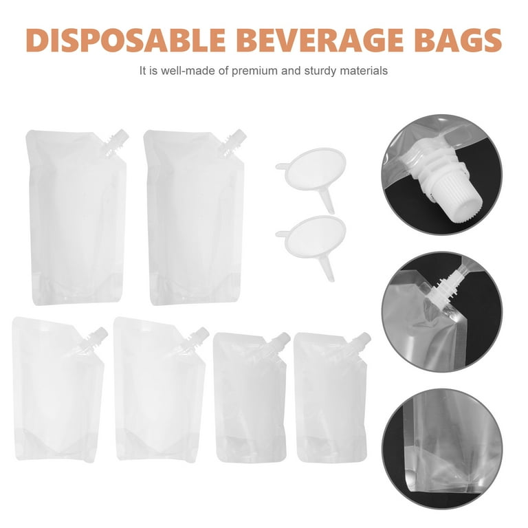 1 Set Plastic Beverage Bags Disposable Juice Bags Portable Juice Pouches
