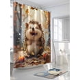 thumbnail image 5 of Fall Forest Animal Waterproof Fabric Shower Curtain, Vintage Autumn Pumpkins Maple Leaf Shower Curtain for Bathroom Curtains Bathtubs Hotel Washable Shower Curtains with 12 Hooks Standard 66x72, 5 of 6