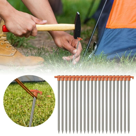 Équipement de Camping Piquets de Tente Pliants en Aluminium Légers pour l'Extérieur Phosphorescents Support Robuste pour le Camping et la Randonnée 20 Pcs