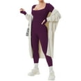 thumbnail image 3 of Women Yoga Jumpsuits Workout Ribbed Long Sleeve Sport Jumpsuits, 3 of 7