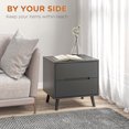 thumbnail image 4 of HOMCOM Table de Chevet, Table d'Appoint pour Sofa avec 2 Tiroirs et Pieds en Bois Noir, 4 of 10