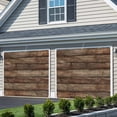 thumbnail image 3 of Old Wooden Board Garage Door Cover Banner 7 x 16 FT, Rustic Farmhouse Brown Wooden Plank Garage Door Curtains Backdrop with Grommets for Indoor Outdoor Wall Party Porch Yard Decorations Background, 3 of 9