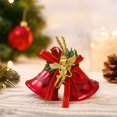 thumbnail image 5 of Christmas Bell Hanging Ornament Set Of 2 Red Bell Decor with Angel and Bow for Christmas Tree Decor Wreath Indoor Holiday Home Decoration, 5 of 7
