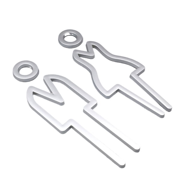 Injueey Indicador de señal de puerta de baño, acrílico duradero, aplicaciones amplias, ligero y notable Juegos de accesorios de baño Plata (Tipo 2)
